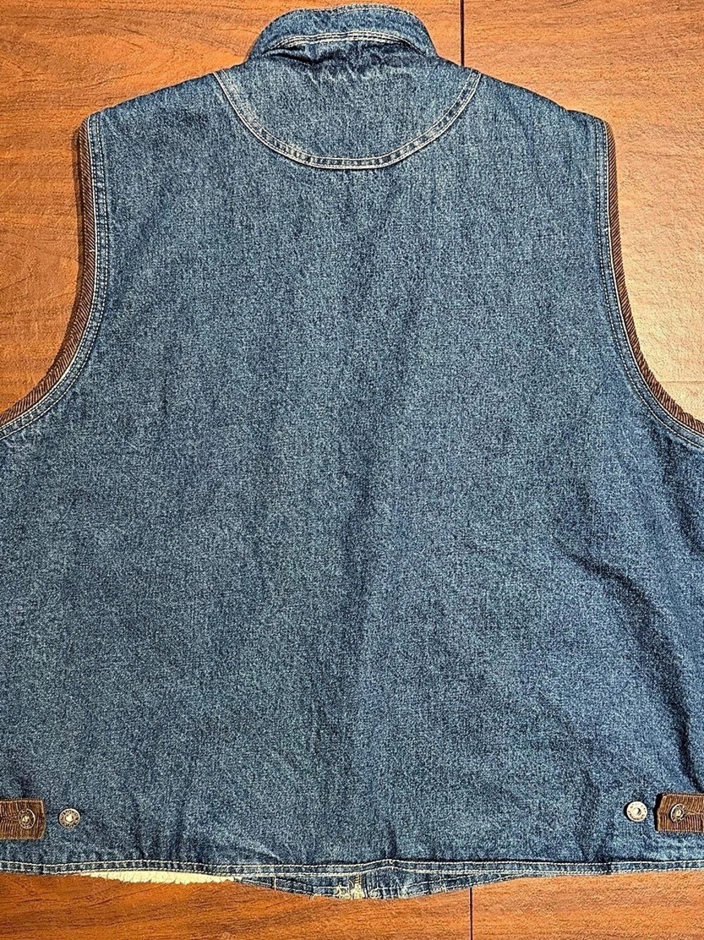 Wrangler Hero Sherpa Lined Denim Vest with Corduroy Collar XL - Picture 2 of 6